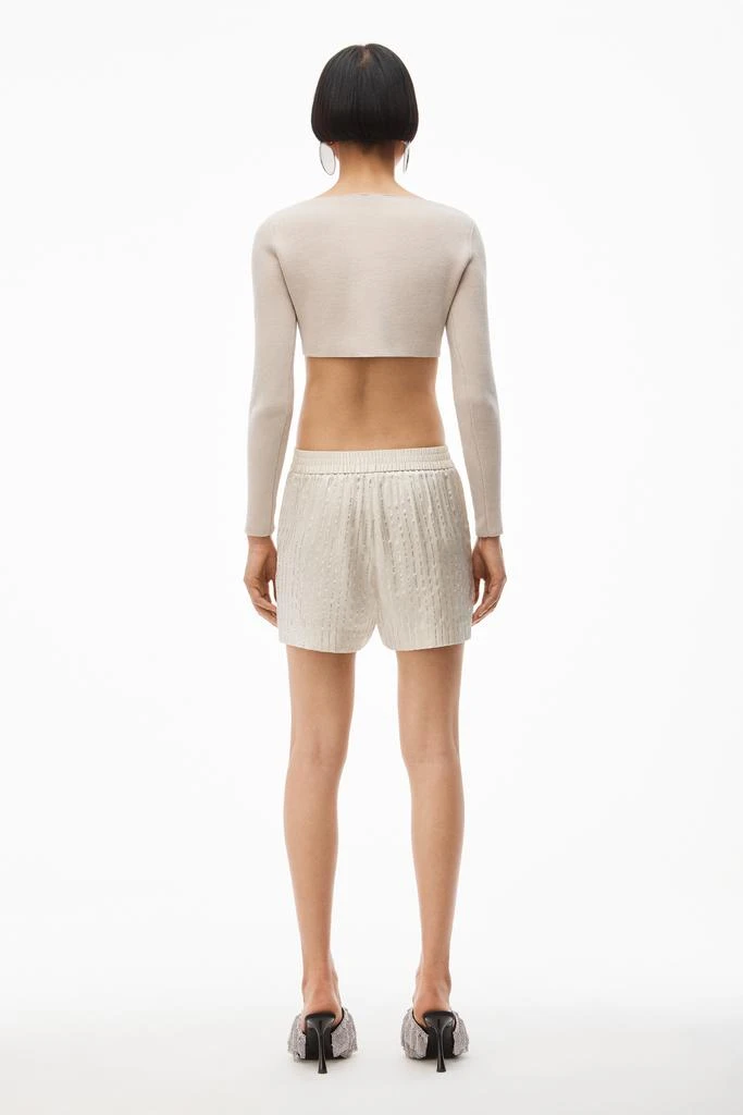 商品Alexander Wang|CRYSTAL STRIPE BOXER SHORT IN SILK,价格¥2292,第5张图片详细描述