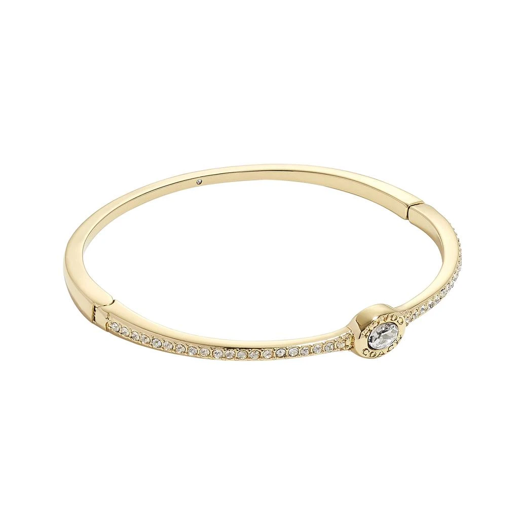 商品Coach|Signature Logo Pave Hinged Bangle Bracelet,价格¥711,第1张图片