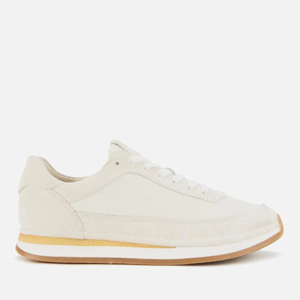 商品Clarks|CLARKS WOMEN'S CRAFTRUN LACE SUEDE RUNNING STYLE TRAINERS - WHITE,价格¥1010,第1张图片