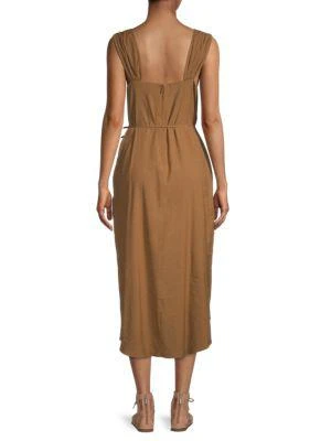 商品Vince|Tie-Front Linen-Blend Dress,价格¥591,第2张图片详细描述