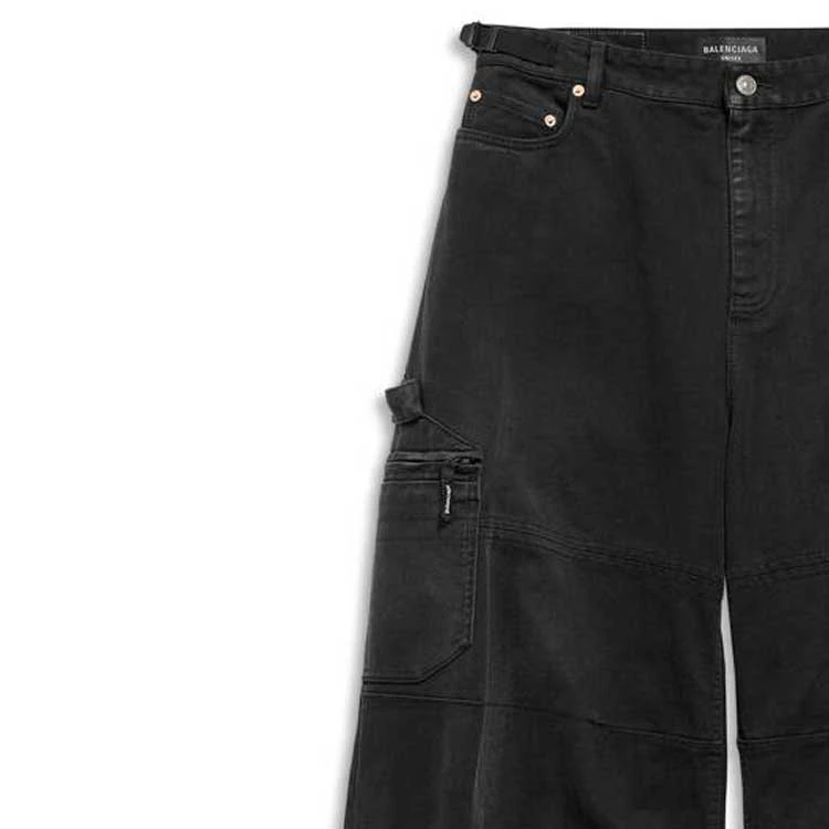 商品[国内直发] Balenciaga|巴黎世家 Logo贴标休闲阔腿牛仔裤 宽松版型 男款 黑色,价格¥18486,第8张图片详细描述