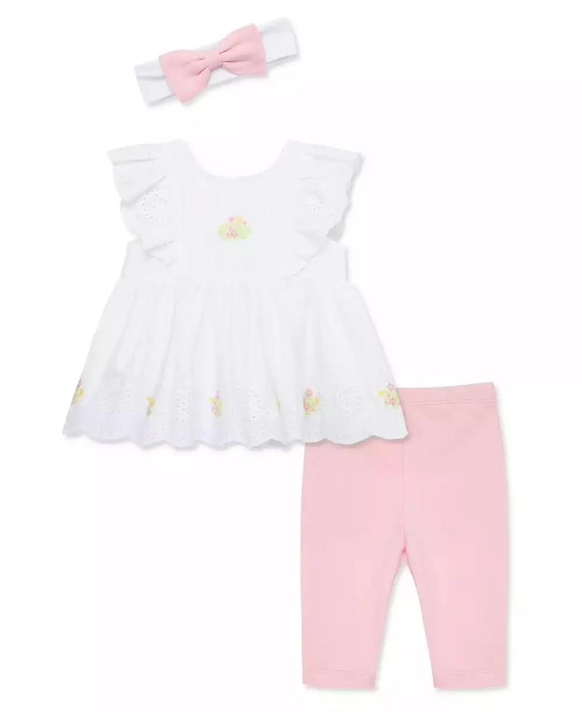 商品Little Me|Baby Girls Pretty Eyelet Set with Headband,价格¥126,第1张图片