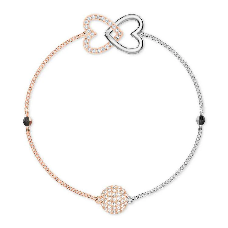商品Swarovski|Remix Two-Tone Crystal Interlinking Heart Magnetic Flex Bracelet,价格¥585,第1张图片
