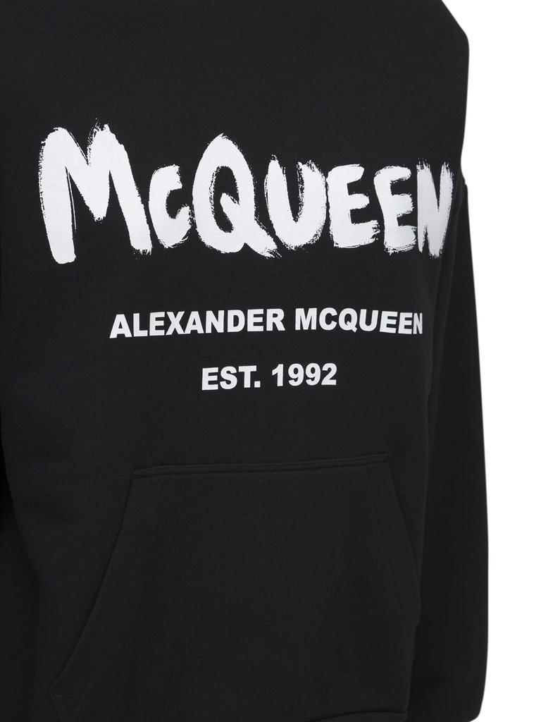 商品Alexander McQueen|Cotton Mcqueen Graffiti Hoodie,价格¥6146,第3张图片详细描述