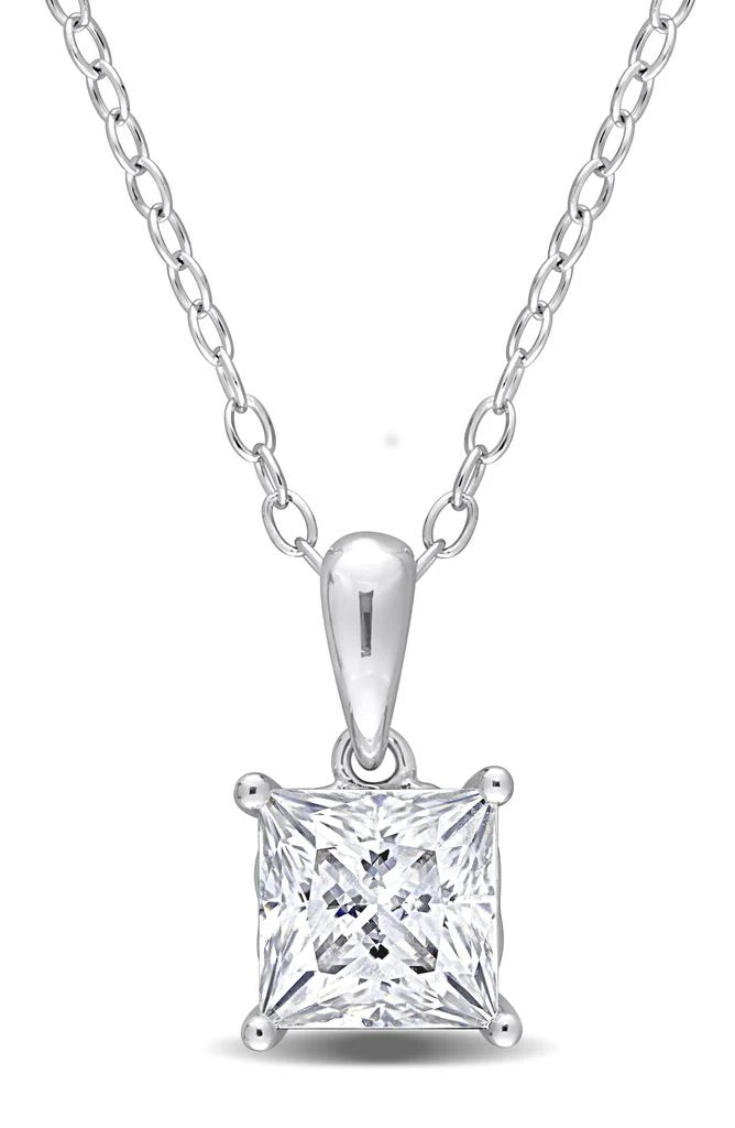 商品DELMAR|Sterling Silver Princess Cut Lab Created Moissanite Pendant Necklace,价格¥1199,第1张图片