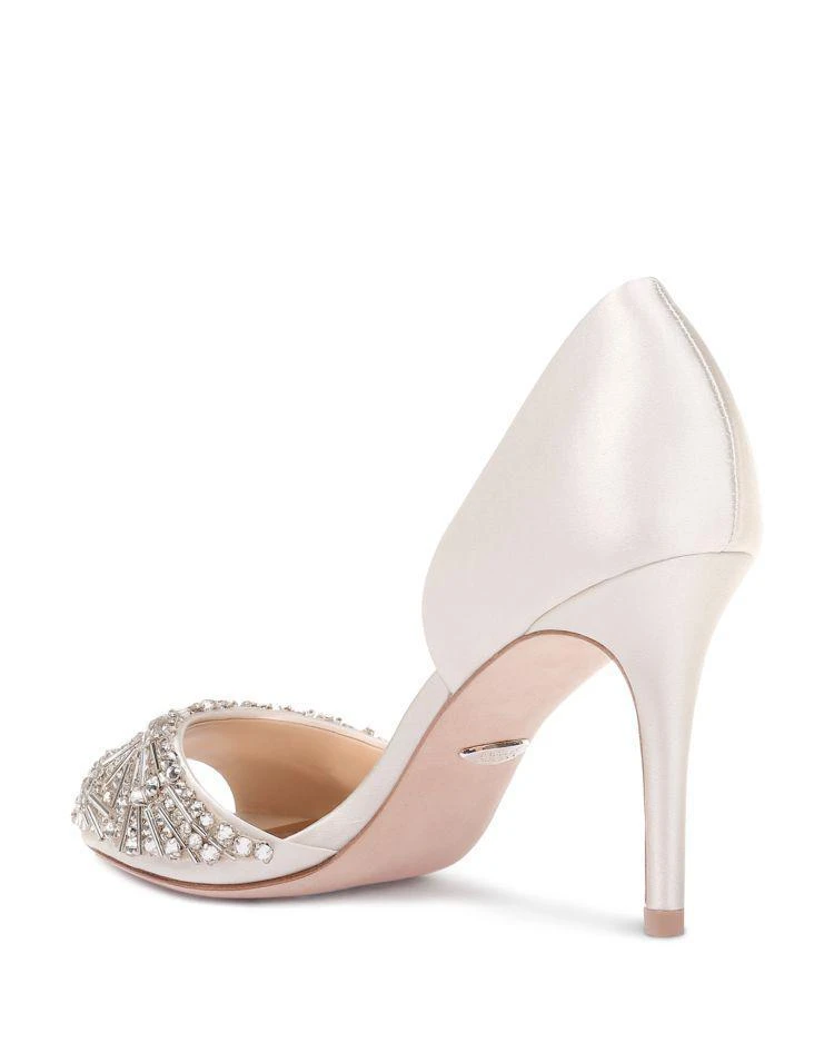 商品Badgley Mischka|Women's Maria Embellished Satin Peep Toe Pumps,价格¥609,第4张图片详细描述