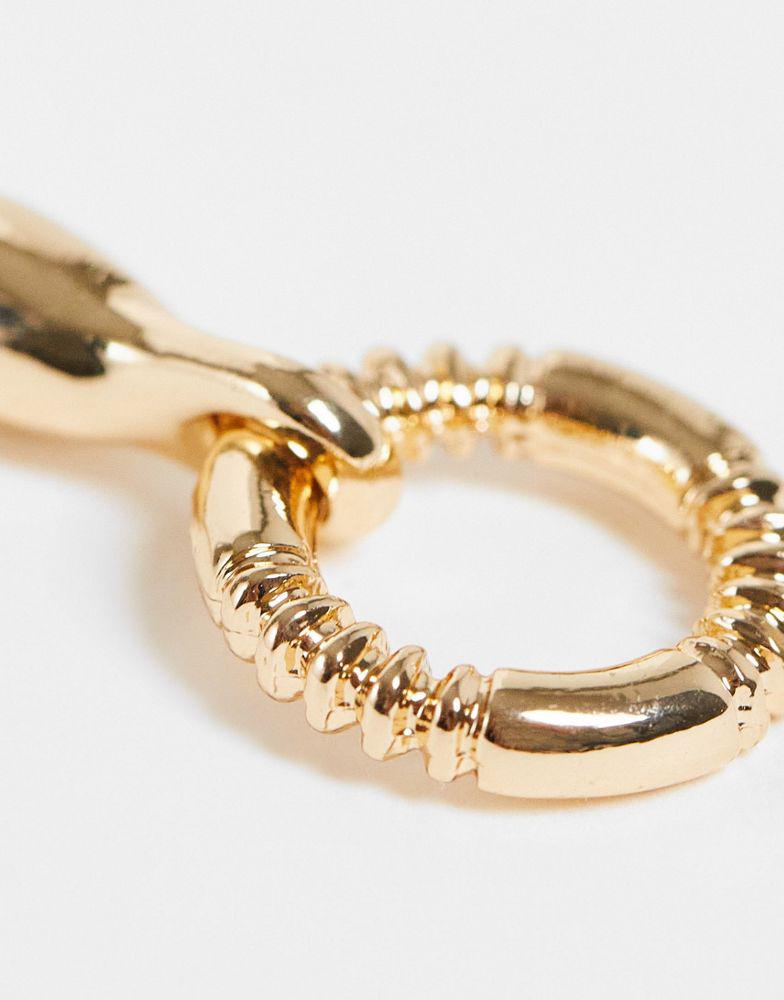 ASOS DESIGN lariat necklace in thread through design in gold tone商品第2张图片规格展示