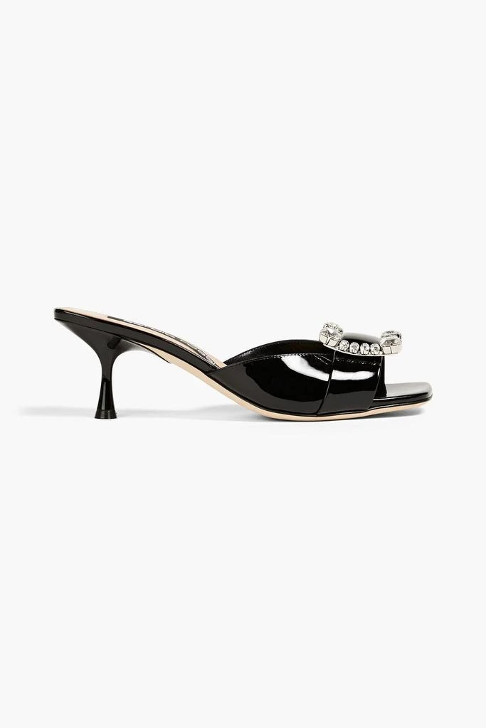 商品Sergio Rossi|Crystal-embellished patent-leather mules,价格¥3864,第1张图片