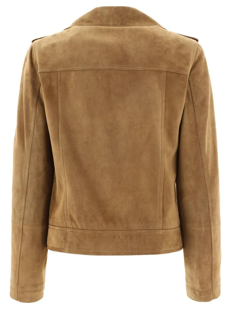 商品Brunello Cucinelli|Suede Biker Jacket With Monili Jackets Brown,价格¥26148,第2张图片详细描述