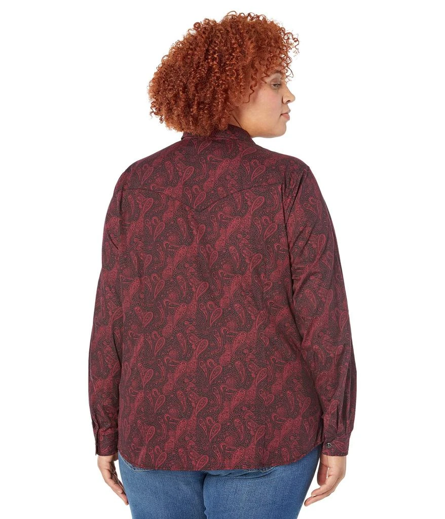 商品Roper|Plus Size Oakleaf Paisley Print Cotton Long Sleeve Western Blouse,价格¥385,第2张图片详细描述