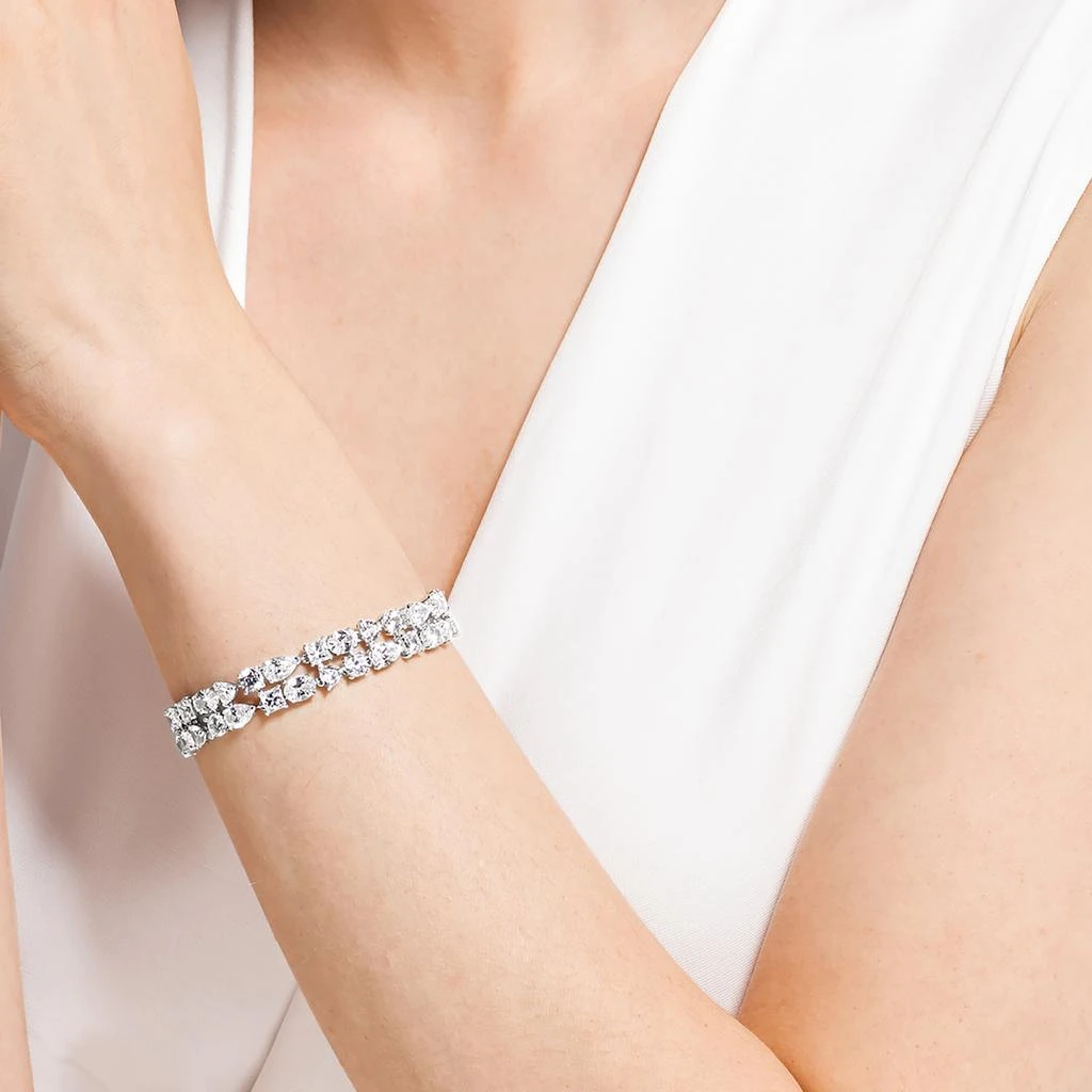 商品Swarovski|Tennis deluxe bracelet mixed cuts white rhodium plated,价格¥2578,第2张图片详细描述