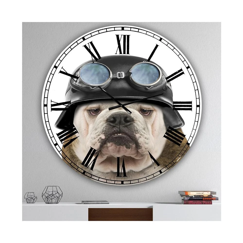 商品Designart|Dog with Biker Helmet Oversized Modern Wall Clock - 36 x 36,价格¥3038,第2张图片详细描述