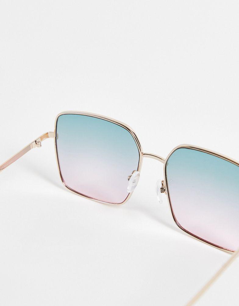ASOS DESIGN oversized 70s sunglasses in metal frame with ocean lens商品第2张图片规格展示