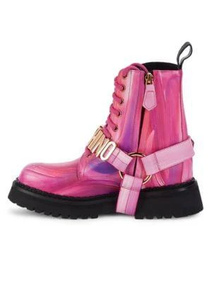 商品Moschino Couture!|Patterned Logo Leather Booties,价格¥2656,第4张图片详细描述