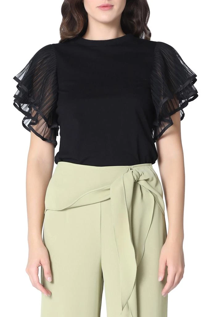 商品Gracia|Chiffon Ruffle Top,价格¥282,第1张图片