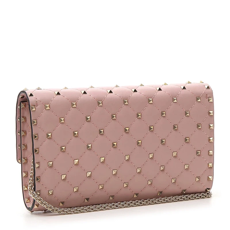Valentino 华伦天奴 Rockstud系列19春夏女士羊皮铆钉装饰链条包单肩斜挎包 RW2B0137-NAP-W34 商品
