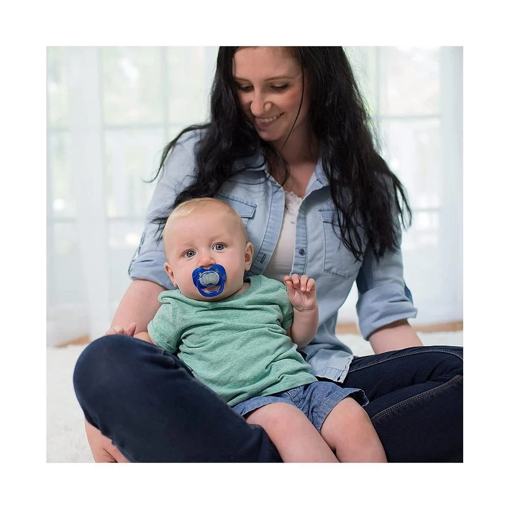 商品Dr. Browns|Advantage Symmetrical Pacifier, Blue, Glow-in-the-Dark, 3  Pack, 0-6m,价格¥131,第3张图片详细描述