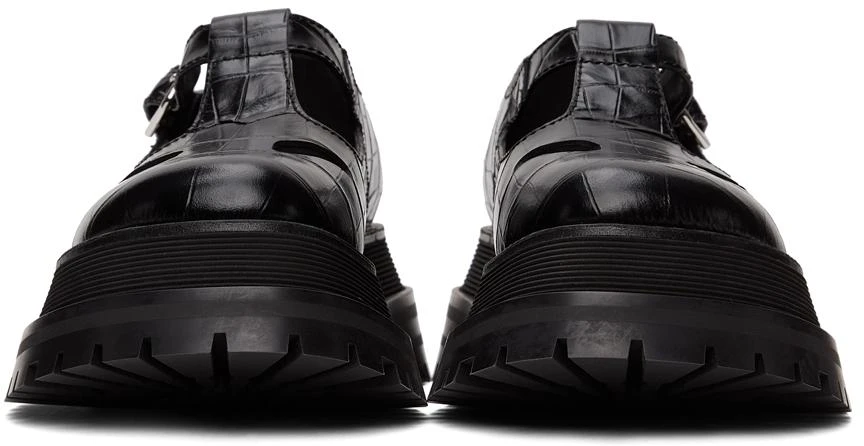 商品Burberry|Black Croc T-Bar Loafers,价格¥5662,第2张图片详细描述