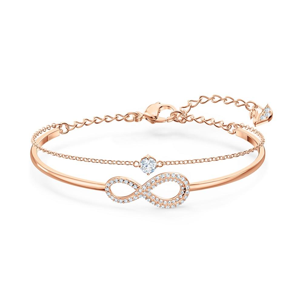 Crystal Infinity Symbol Double-Row Bangle Bracelet商品第1张图片规格展示