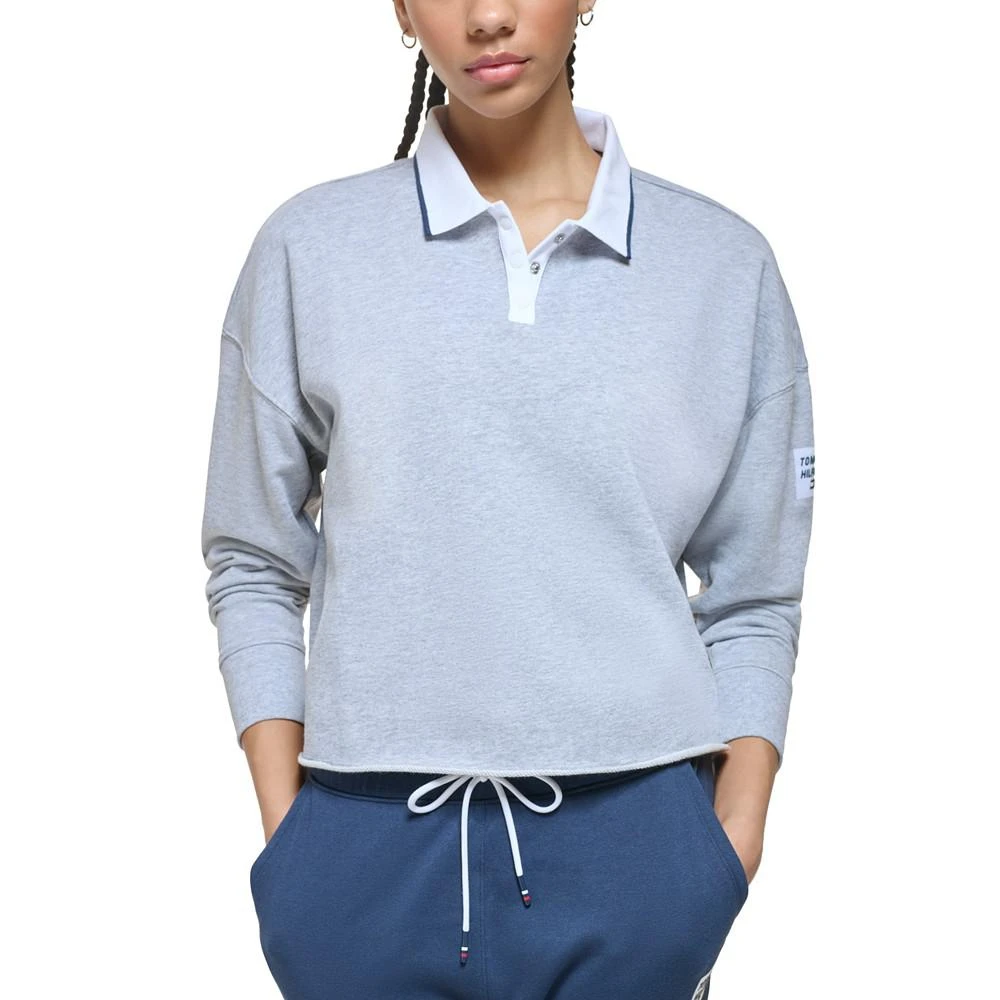 商品Tommy Hilfiger|Women's French Terry Cropped Polo Sweatshirt,价格¥178,第1张图片