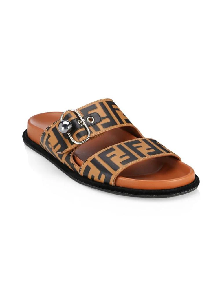 商品Fendi|Leather Flat Slides,价格¥5195,第2张图片详细描述