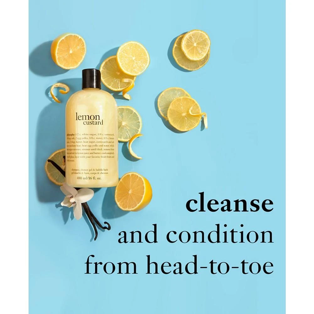 商品philosophy|lemon custard 3-in-1 shampoo, shower gel and bubble bath, 16 oz,价格¥181,第5张图片详细描述