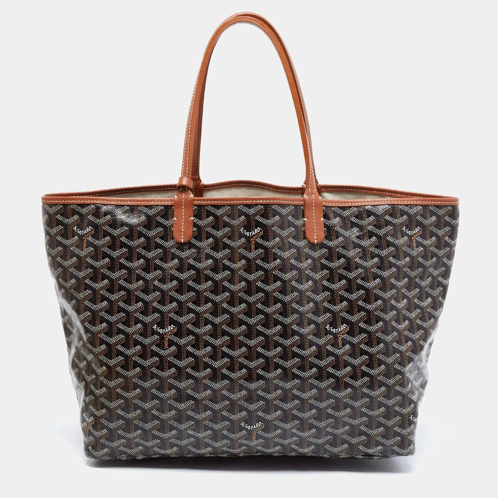 商品[二手商品] Goyard|Goyard Brown Goyardine Coated Canvas and Leather Saint Louis PM Tote,价格¥17626,第1张图片