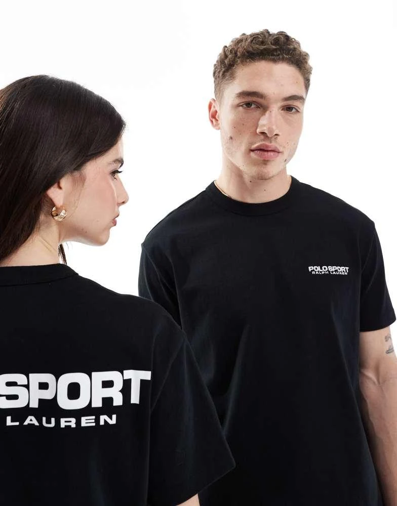 商品Ralph Lauren|Polo Ralph Lauren Sport capsule unisex front and back logo print heavyweight t-shirt in black,价格¥586,第3张图片详细描述