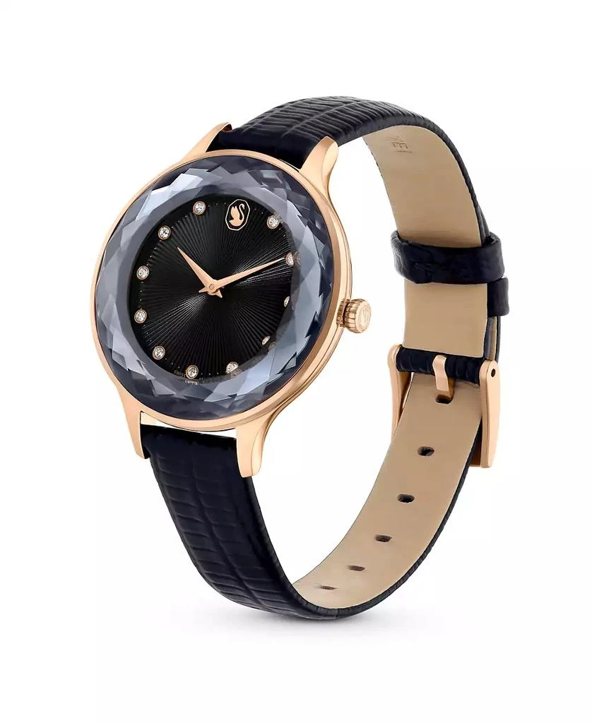 Women's Analog Swiss Made Octea Nova Black Leather Strap Watch, 33mm 商品