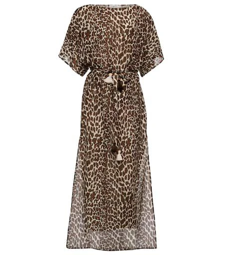 商品Tory Burch|印花棉质与真丝加长连衣裙,价格¥3112,第1张图片