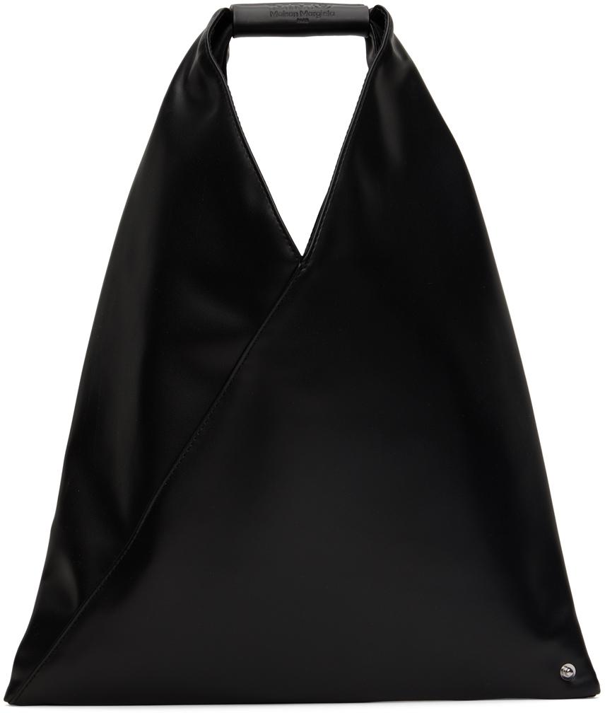 Black Small Faux-Leather Triangle Tote商品第1张图片规格展示
