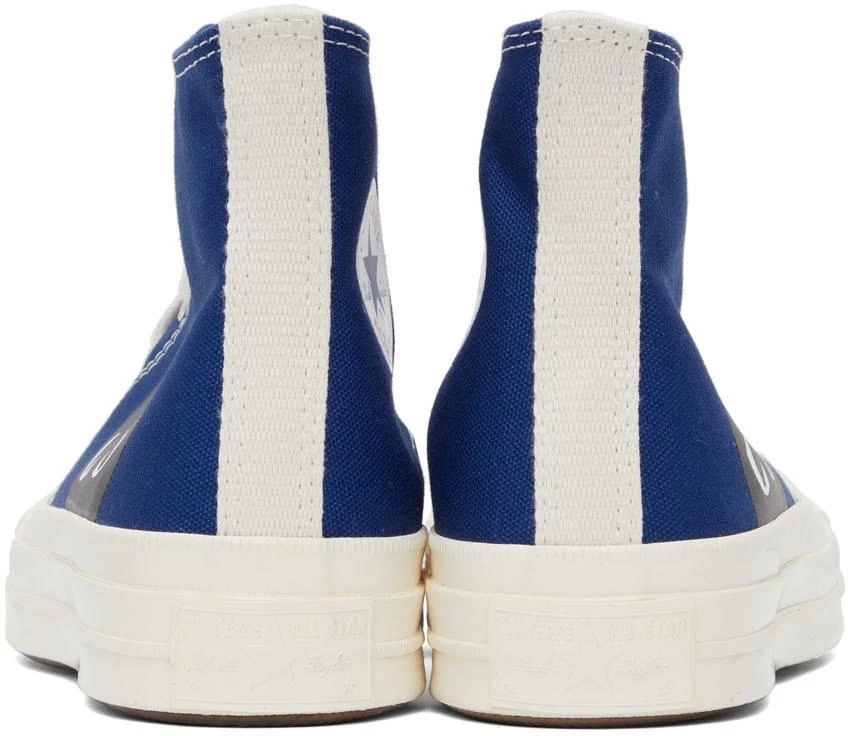 商品Comme des Garcons|Blue Converse Edition Half Heart Chuck 70 High Sneakers,价格¥1123,第4张图片详细描述