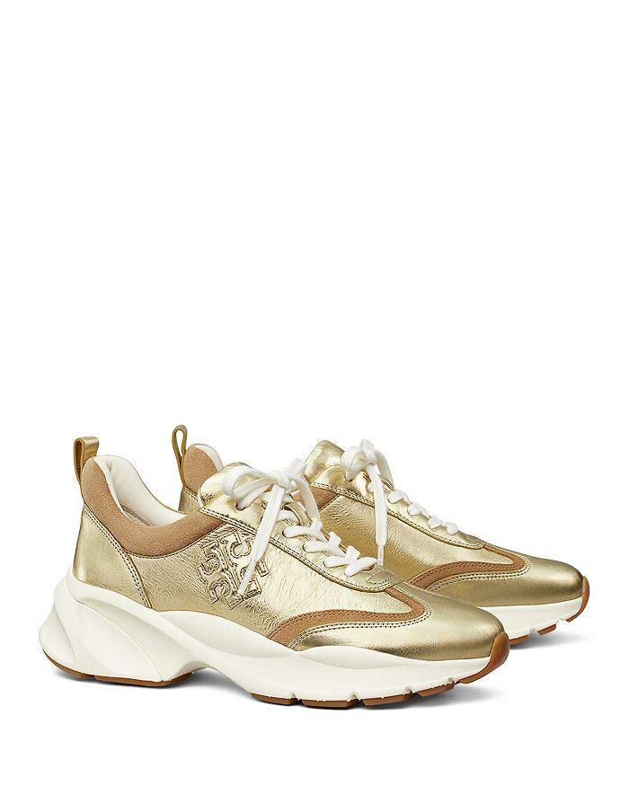 商品Tory Burch|Women's Gold Good Luck Trainer Sneakers,价格¥2414,第3张图片详细描述