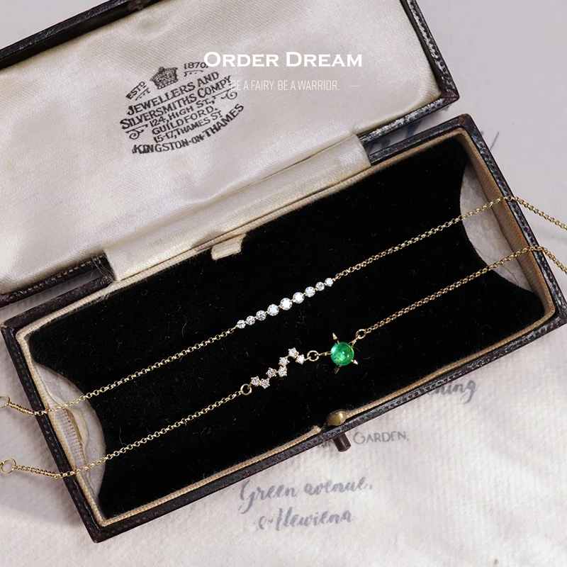 商品[国内直发] Order Dream|18k钻石星河祖母绿手链,价格¥3097,第1张图片