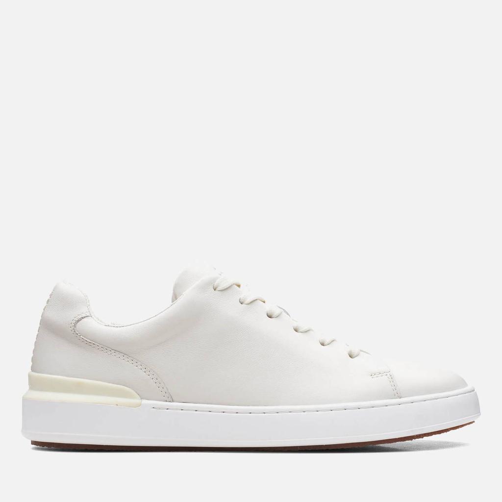 Clarks Men's Courtlite Lace Leather Cupsole Trainers - White商品第1张图片规格展示