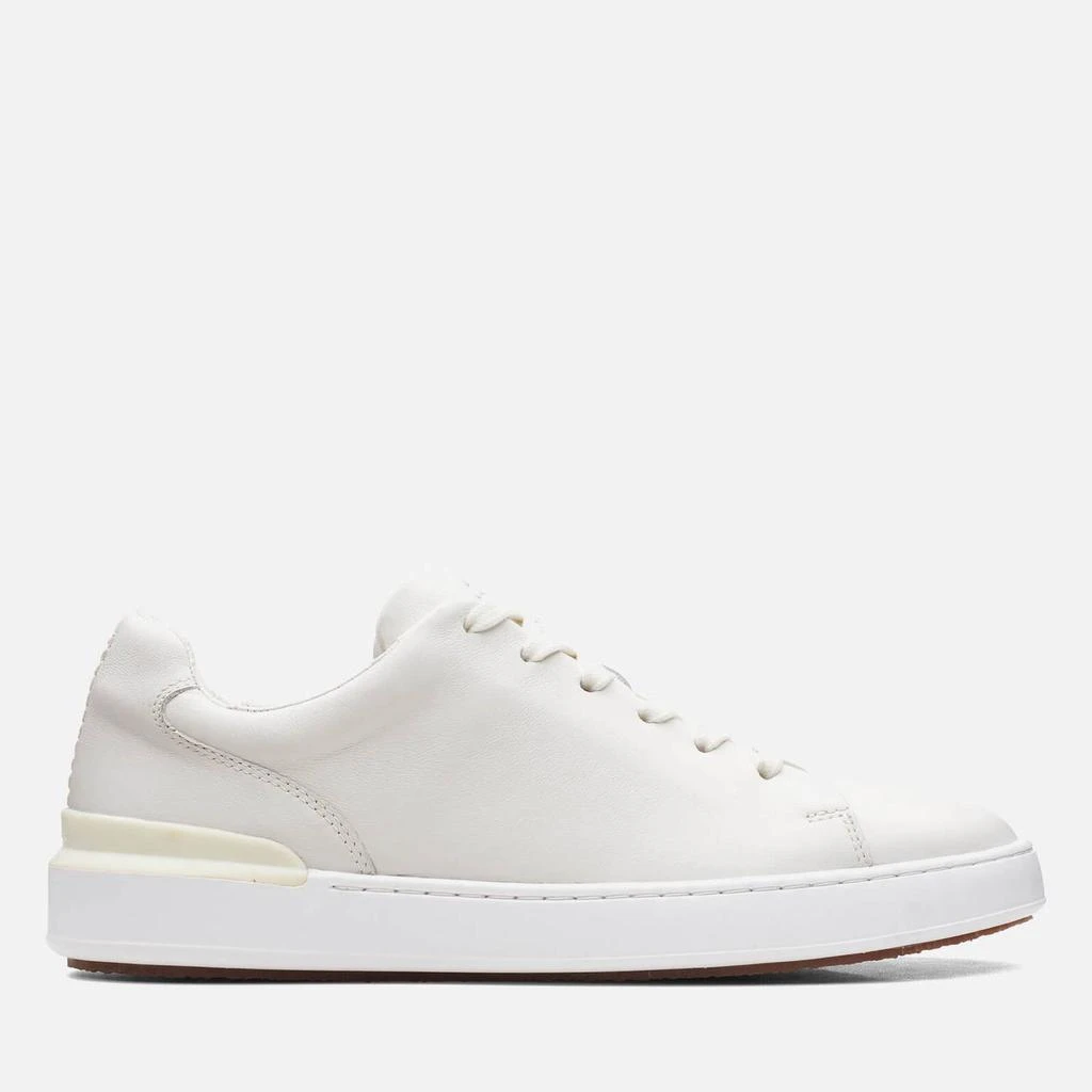 商品Clarks|CLARKS MEN'S COURTLITE LACE LEATHER CUPSOLE TRAINERS - WHITE,价格¥499,第1张图片