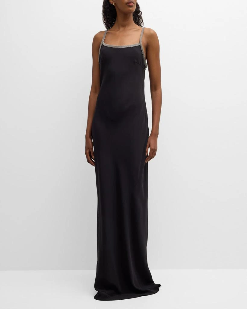 商品Brunello Cucinelli|Monili Trim Silk Slipdress,价格¥57382,第1张图片
