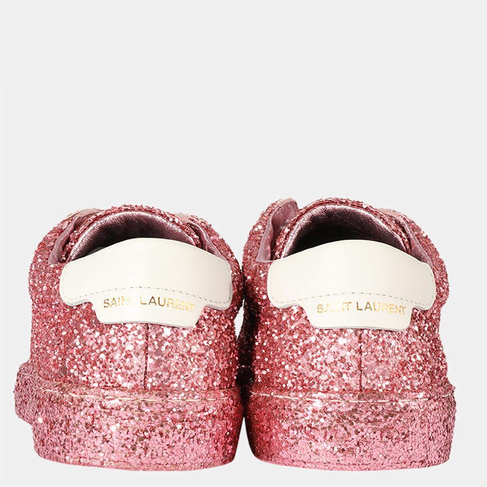 商品[二手商品] Yves Saint Laurent|Saint Laurent Glitter Pink Andy Low Top Sneaker EU 36.5,价格¥3373,第5张图片详细描述
