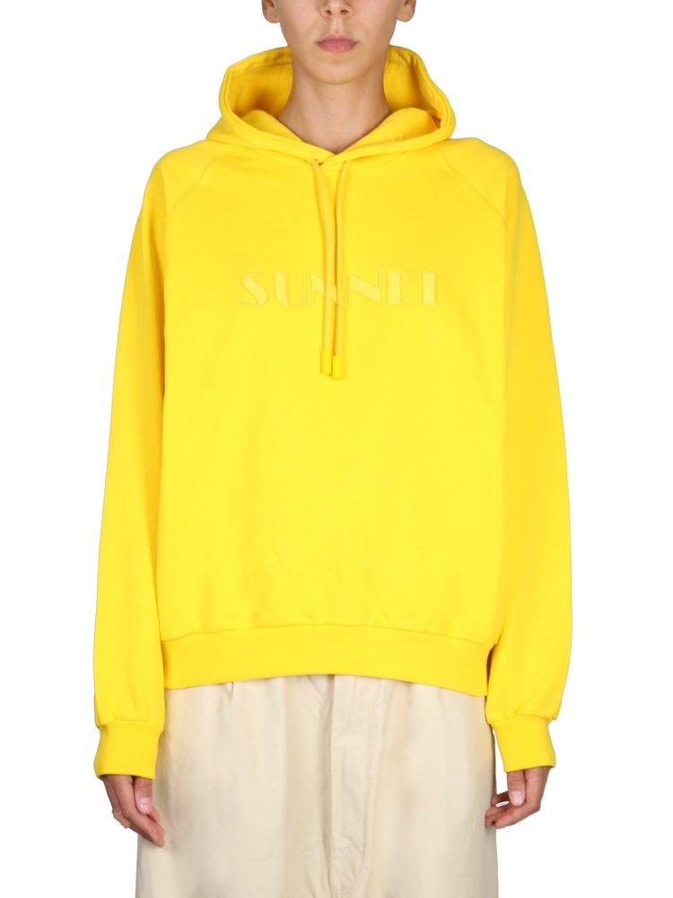 Sunnei Logo Embroidered Drawstring Hoodie商品第1张图片规格展示