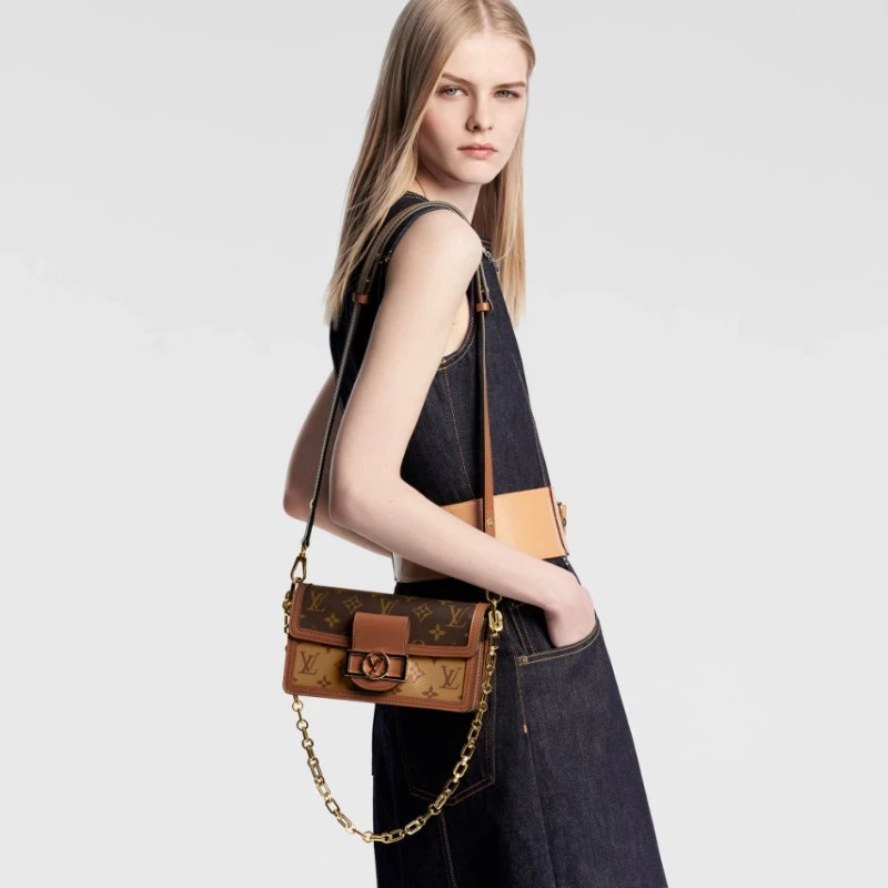 商品Louis Vuitton|【预售3-7天】LV/路易威登 女士棕色老花帆布/牛皮单肩包,价格¥26447,第4张图片详细描述