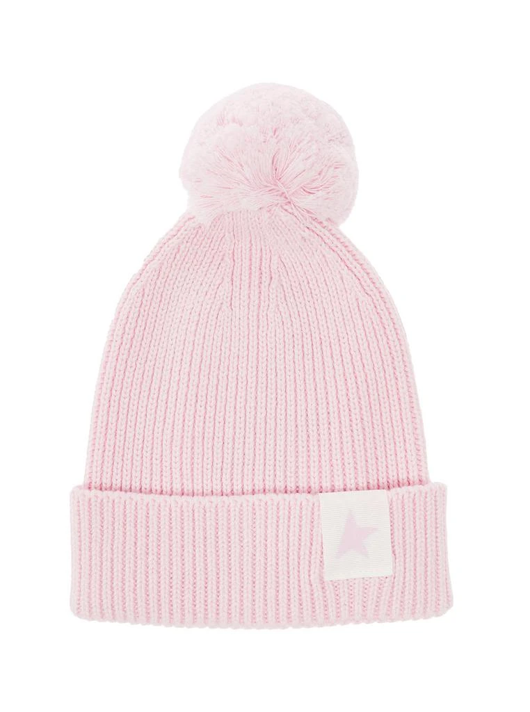 商品Golden Goose|Pink Wool And Cotton Hat With Pom Pon Detail Kids Girl,价格¥636,第1张图片