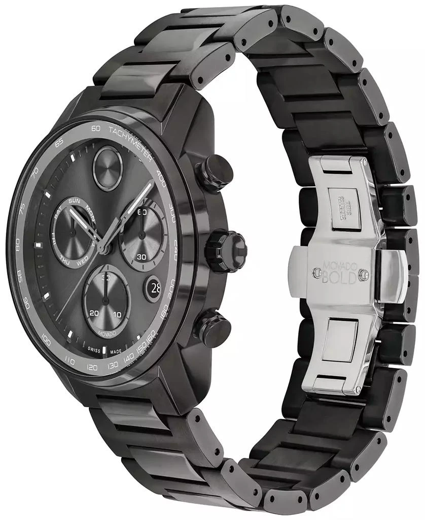 商品Movado|Men's Bold Verso Gunmetal Ionic Plated Steel Bracelet Watch 44mm,价格¥7408,第2张图片详细描述