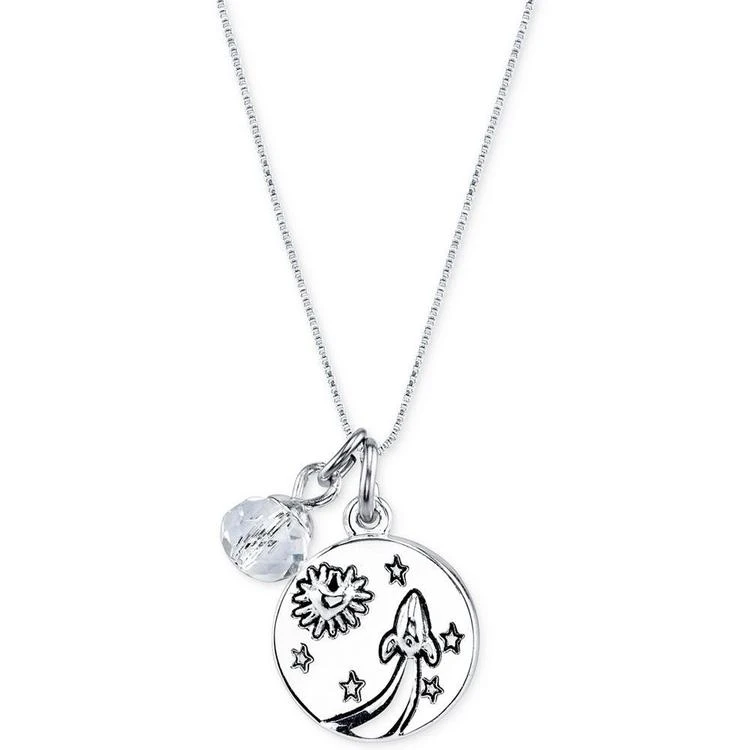 商品Unwritten|To the Moon and Back Crystal and Disc Pendant Necklace in Stainless Steel,价格¥103,第2张图片详细描述