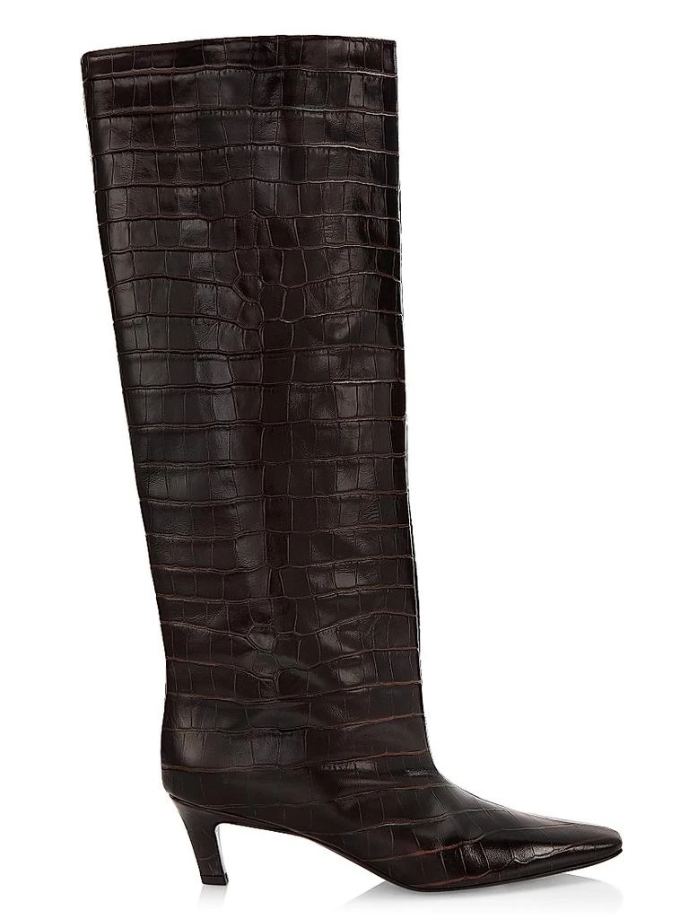商品Totême|The Wide Calf Croc-Embossed Leather Boots,价格¥8460,第1张图片