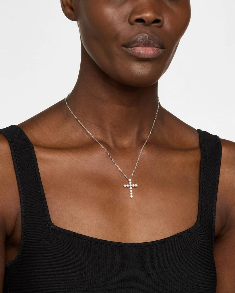 商品Neiman Marcus Diamonds|18K White Gold Diamond Cross Pendant, 1.16tcw,价格¥37516,第2张图片详细描述