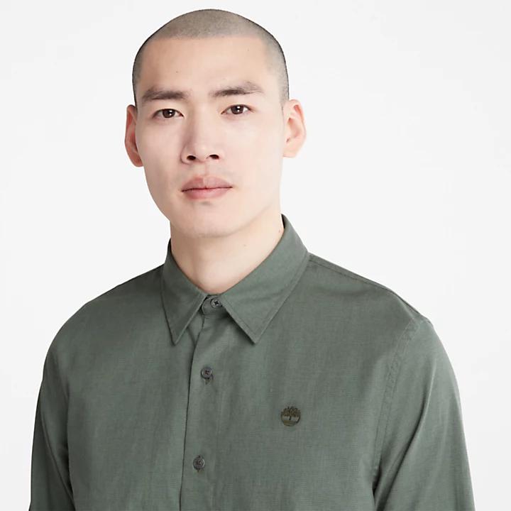 Lightweight Flannel Shirt for Men in Green商品第5张图片规格展示