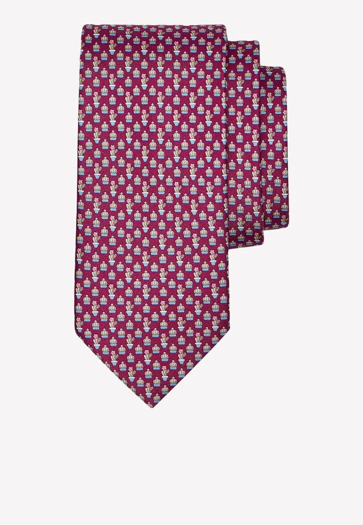 商品Salvatore Ferragamo|Cactus Print Silk Tie,价格¥1613,第1张图片