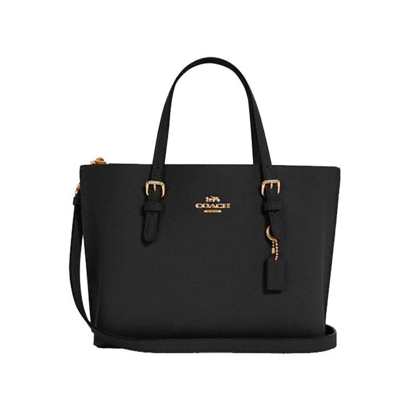 商品Coach|COACH 蔻驰  MOLLIE TOTE 25 黑色纯色小号托特包斜挎包 C4084,价格¥2726,第1张图片