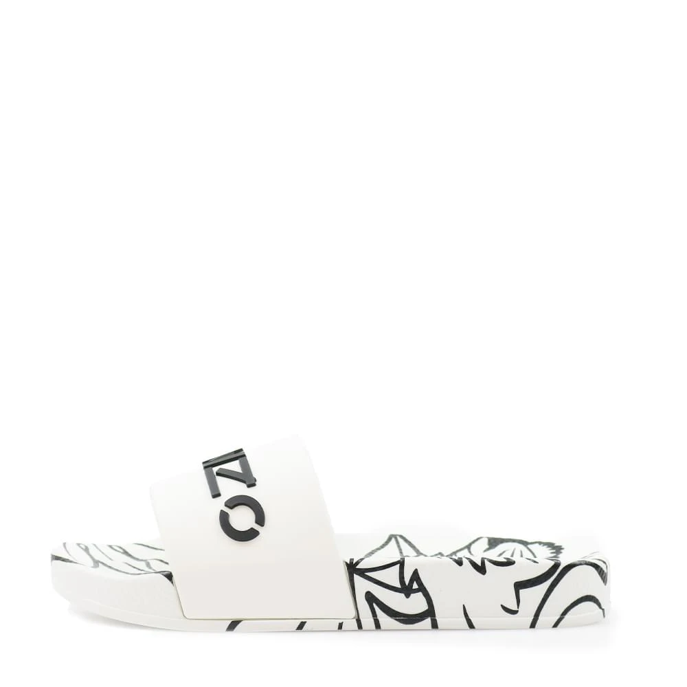商品Kenzo|White Embossed Logo Sliders,价格¥342,第1张图片