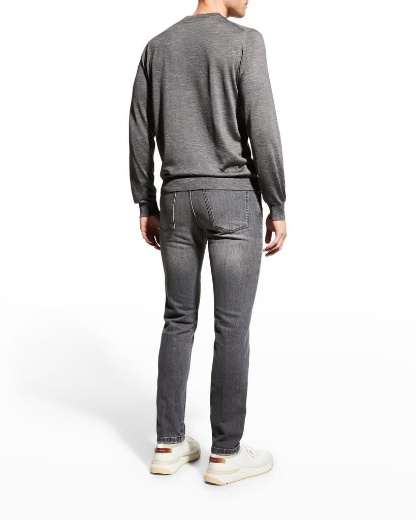 商品Kiton|Men's Heathered Crewneck Cashmere Silk Sweater,价格¥14580,第6张图片详细描述